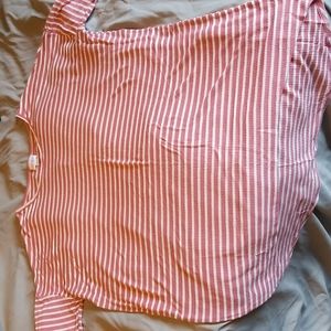 LuLaRoe Large pink and cream ribbed Irma
